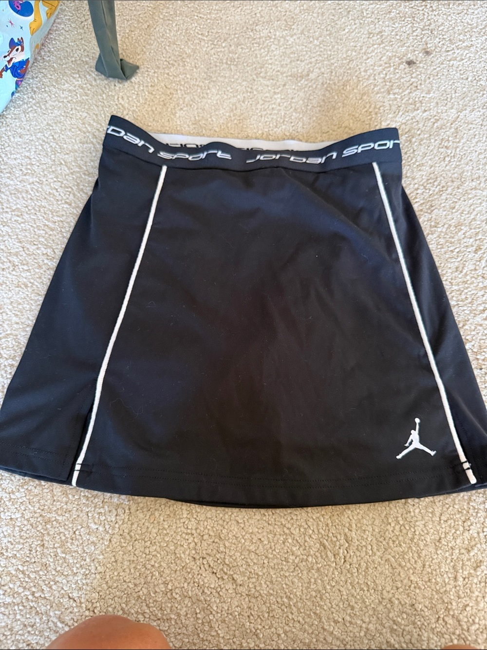 Jordan Black Girls' Athletic Skort with White Accents